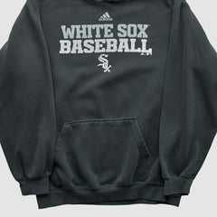 Chicago White Sox Adidas 2010s Hooded Pullover Sweatshirt Charcoal Vintage
