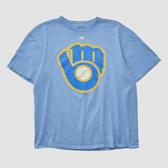Milwaukee Brewers Majestic 2000s T-shirt Light Blue Vintage