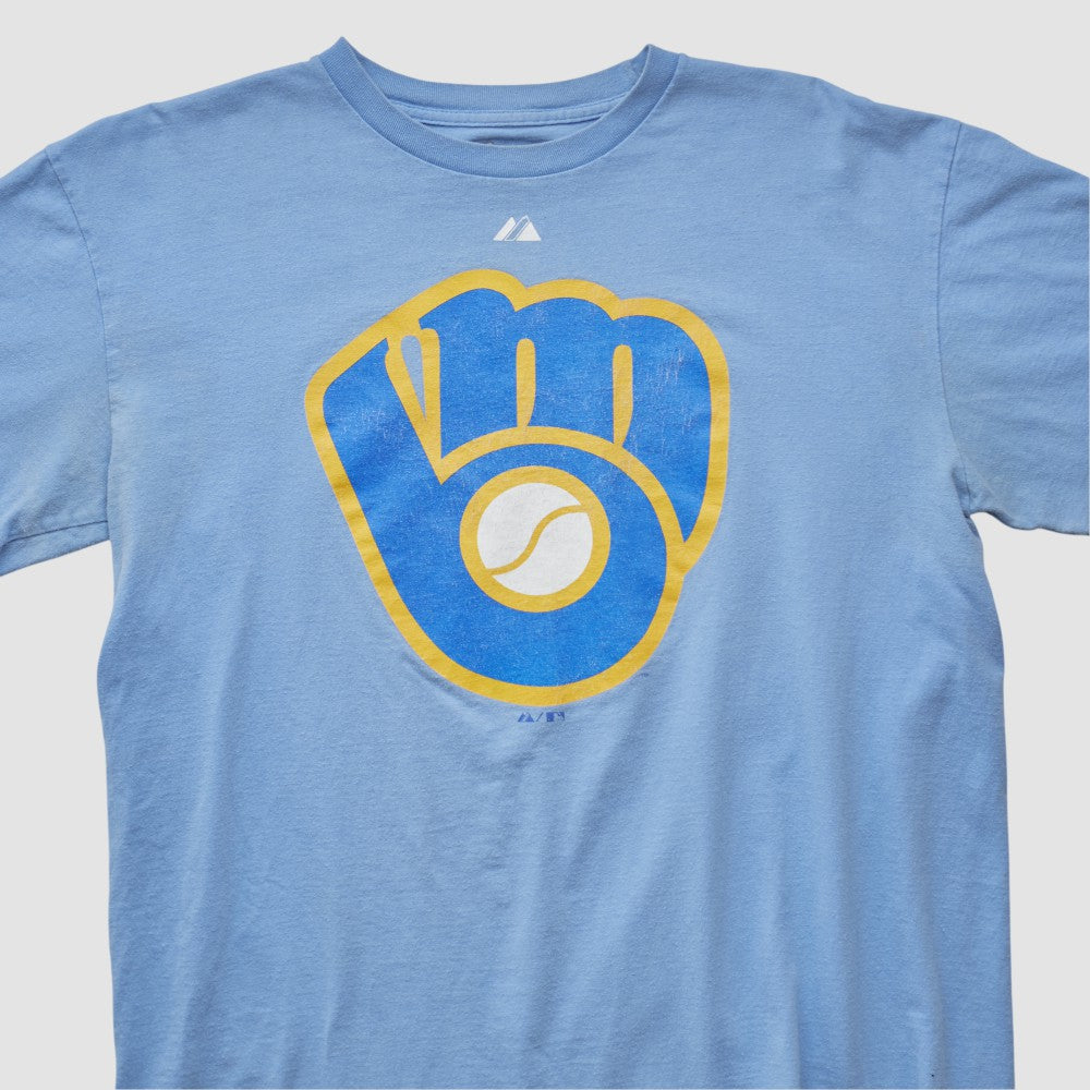 Milwaukee Brewers Majestic 2000s T-shirt Light Blue Vintage