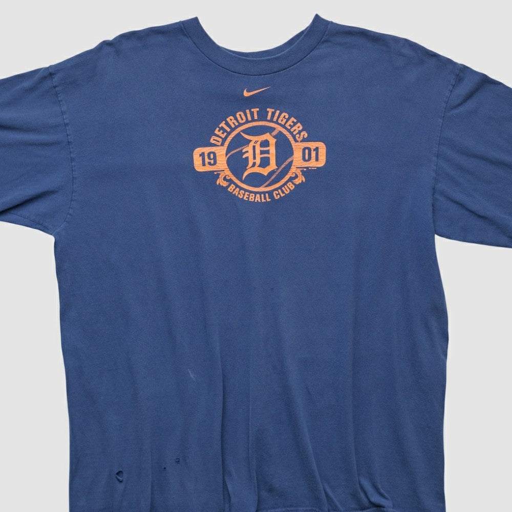 Detroit Tigers 2000s Long Sleeve T-shirt Navy Vintage | Nike