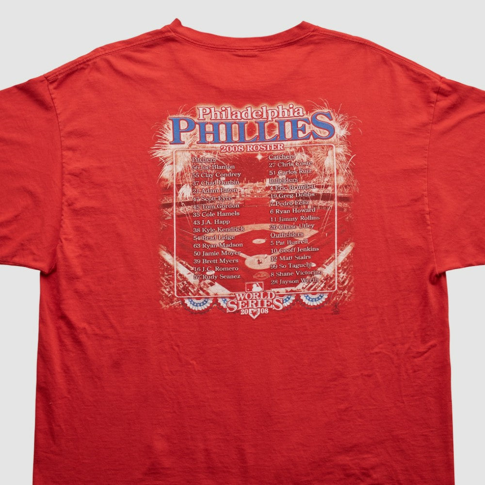 Philadelphia Phillies Majestic 2008 T-shirt Red Vintage