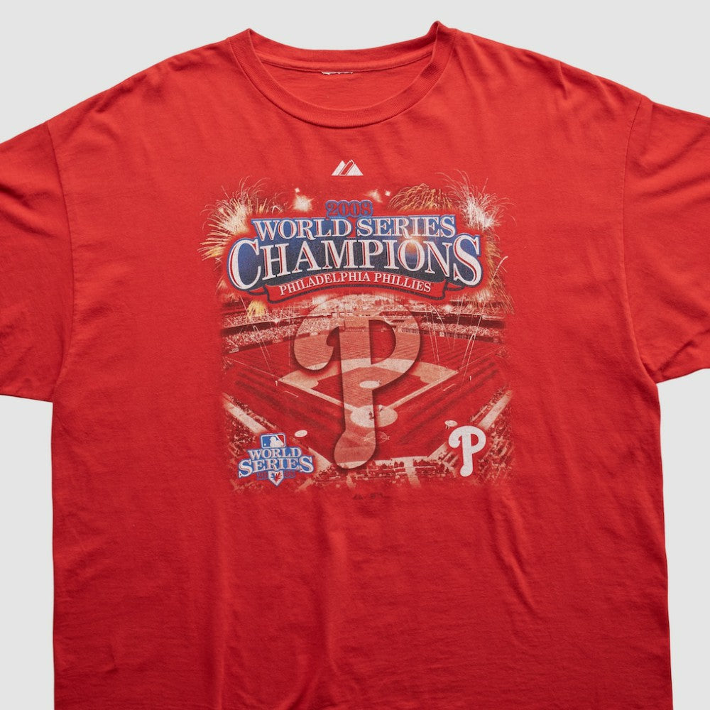 Philadelphia Phillies Majestic 2008 T-shirt Red Vintage