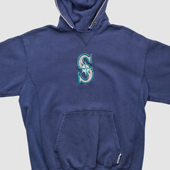 Seattle Mariners Champion 2000s Hooded Pullover Sweatshirt Navy Vintage