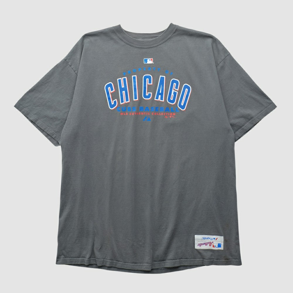 Chicago Cubs Majestic 2000s T-shirt Gray Vintage