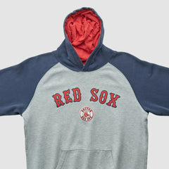 Boston Red Sox Majestic 2000s Hooded Pullover Sweatshirt Heather Gray Vintage