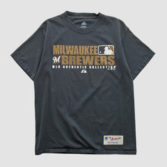 Milwaukee Brewers Majestic 2008 T-shirt Black Vintage