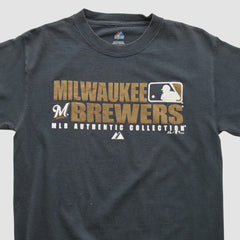 Milwaukee Brewers Majestic 2008 T-shirt Black Vintage