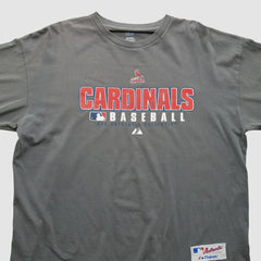 St. Louis Cardinals Majestic 2000s Long Sleeve T-shirt Gray Vintage