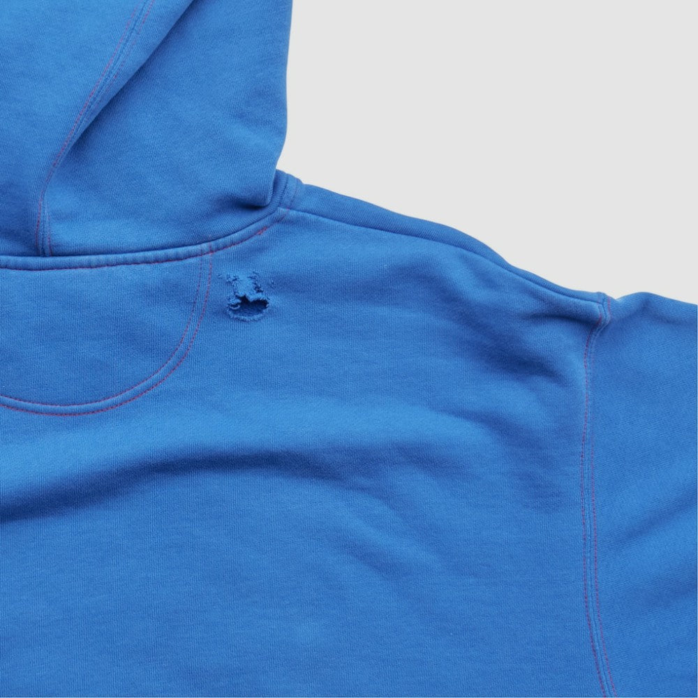 Chicago Cubs Majestic 2000s Hooded Pullover Sweatshirt Blue Vintage