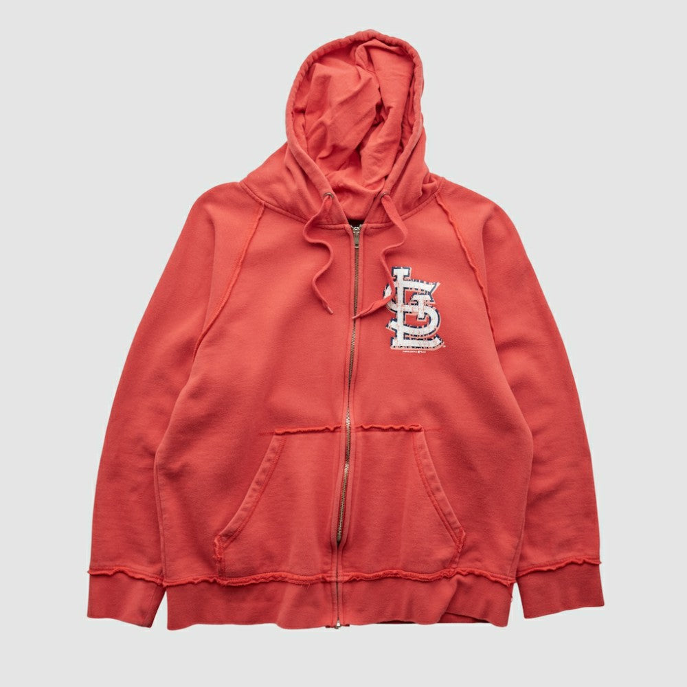 St. Louis Cardinals Genuine Merchandise 2000s Hooded Full Zip Sweatshirt Red Vintage