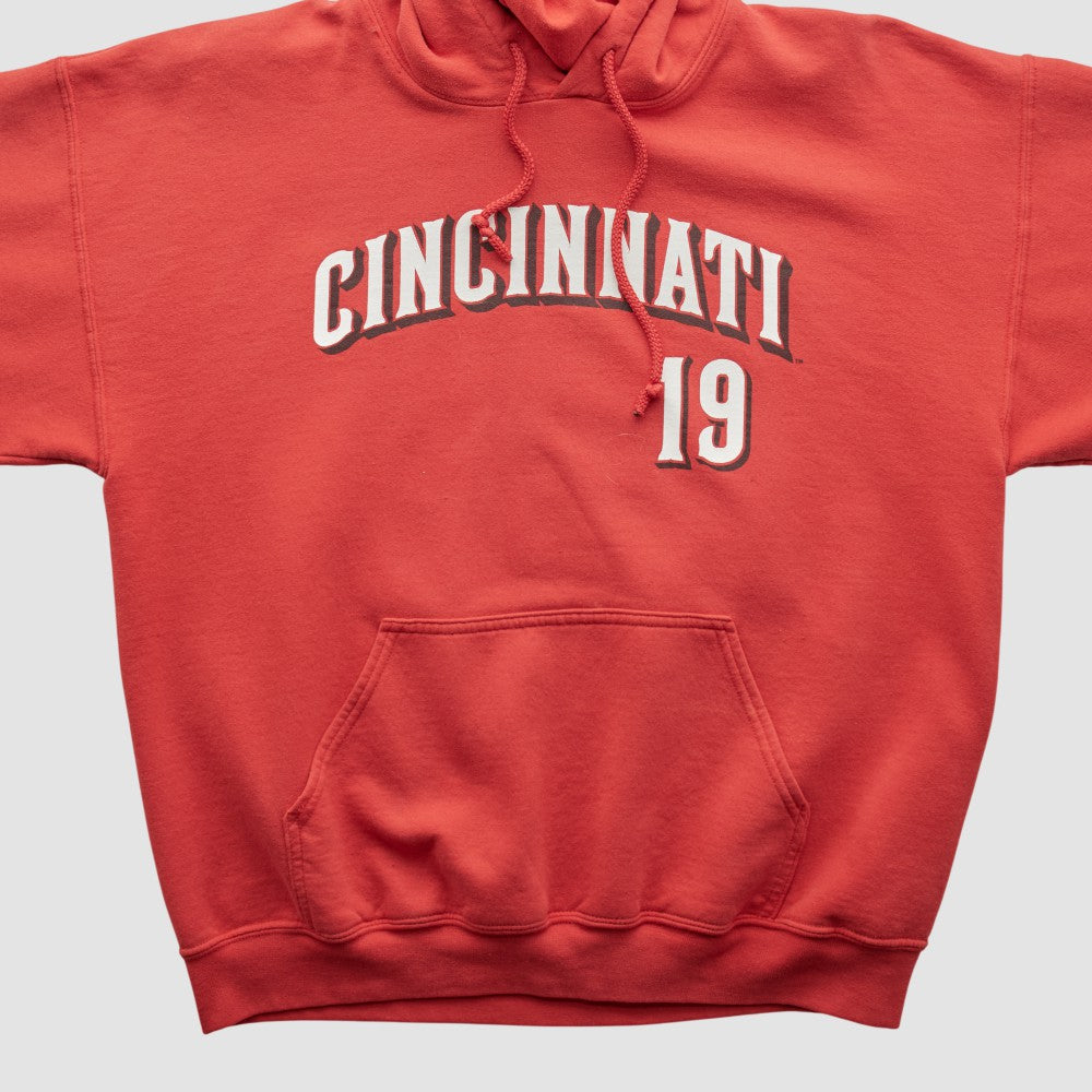 Cincinnati Reds Genuine Merchandise 2000s Hooded Pullover Sweatshirt Red Vintage