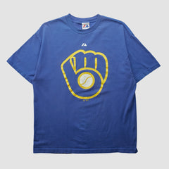 Milwaukee Brewers Majestic 2000s T-shirt Blue Vintage