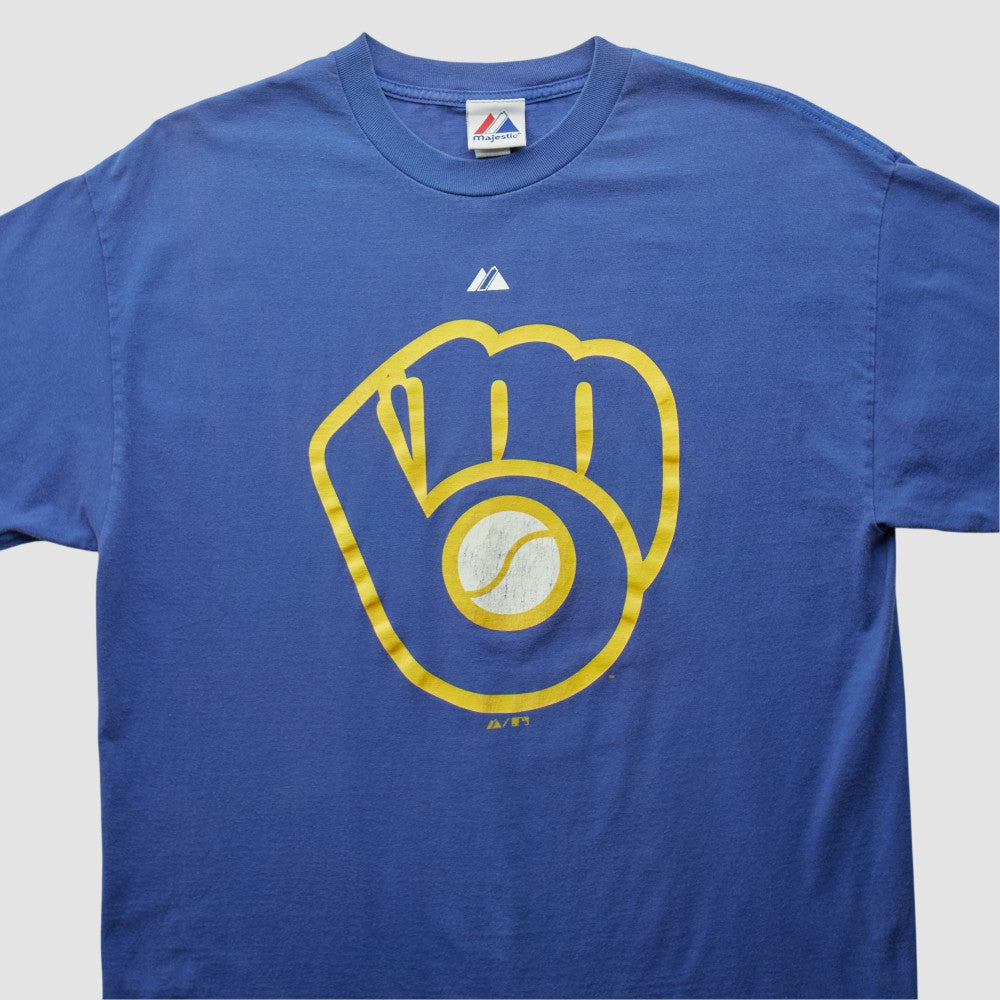 Milwaukee Brewers Majestic 2000s T-shirt Blue Vintage