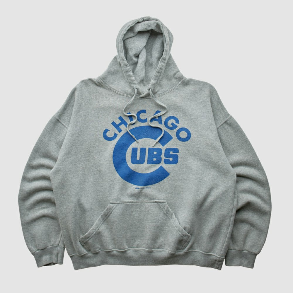 Chicago Cubs Stitches 2000s Hooded Pullover Sweatshirt Heather Gray Vintage