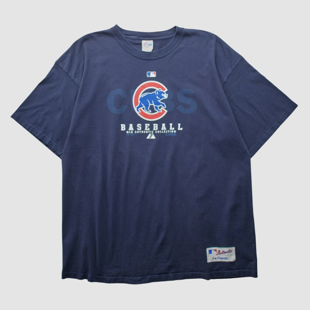 Chicago Cubs Majestic 2000s T-shirt Navy Vintage