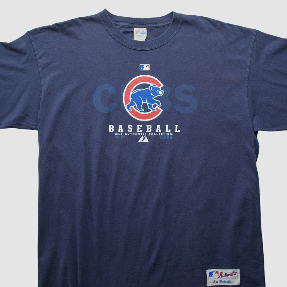 Chicago Cubs Majestic 2000s T-shirt Navy Vintage