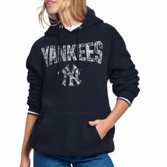 New York Yankees Starter Women's Lace Team Lockup Fleece Hoodie Navy