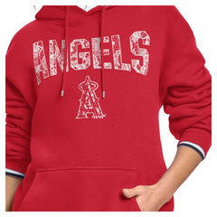 Los Angeles Angels Starter Women's Lace Team Lockup Fleece Hoodie Red