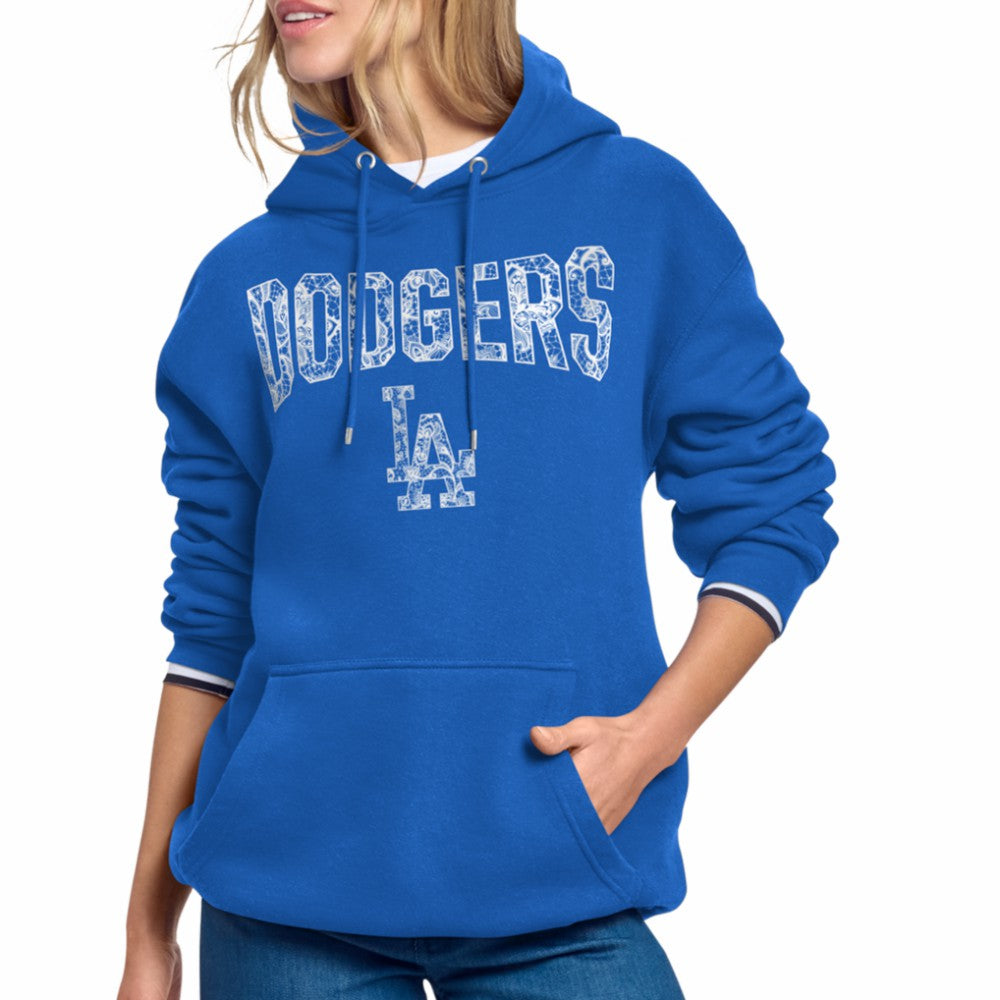 Los Angeles Dodgers Starter Women's Lace Team Lockup Fleece Hoodie Royal