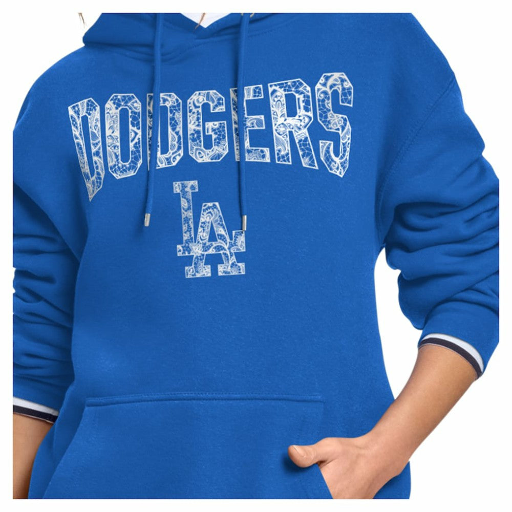 Los Angeles Dodgers Starter Women's Lace Team Lockup Fleece Hoodie Royal