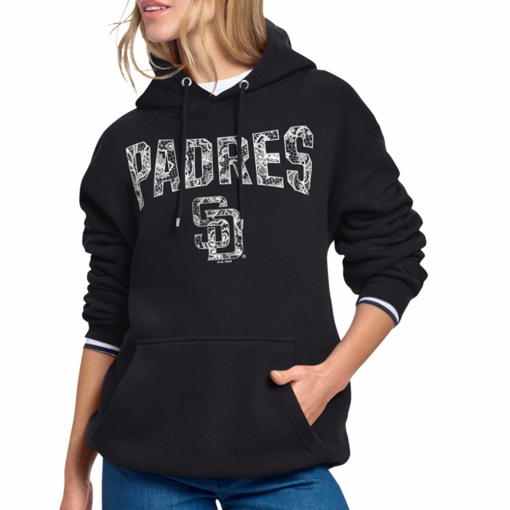 San Diego Padres Starter Women's Lace Team Lockup Fleece Hoodie Black