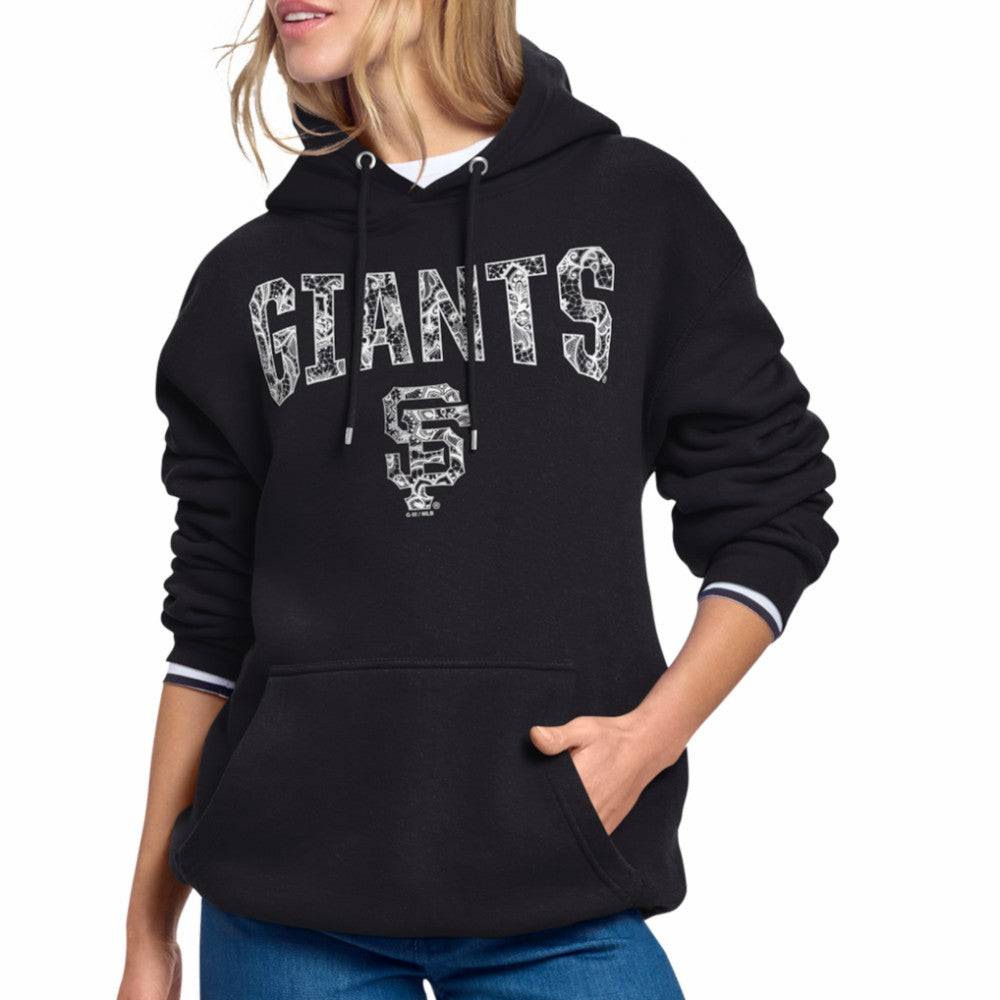 San Francisco Giants Starter Women's Lace Team Lockup Fleece Hoodie Black