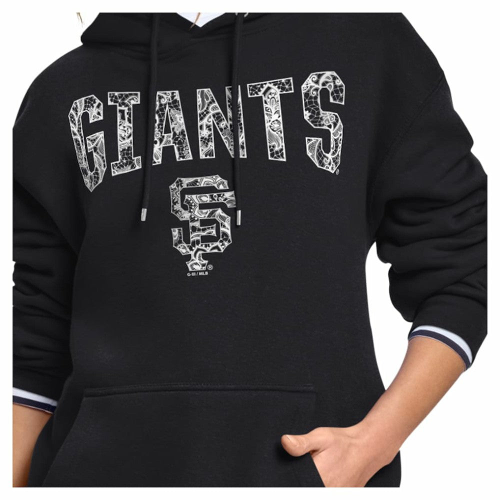 San Francisco Giants Starter Women's Lace Team Lockup Fleece Hoodie Black
