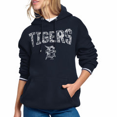 Detroit Tigers Starter Women's Lace Team Lockup Fleece Hoodie Navy