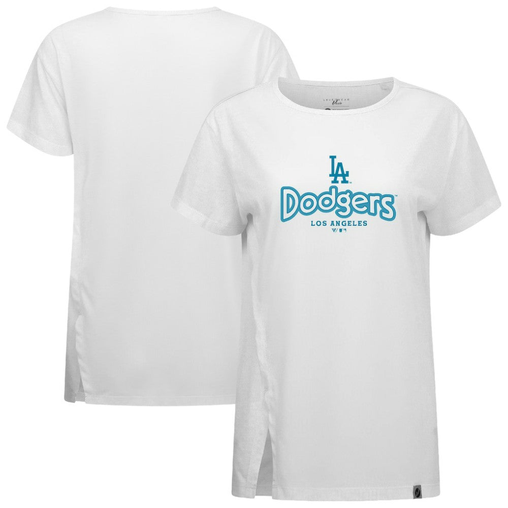 Los Angeles Dodgers Levelwear Women's Blue Haven Influx Cornerstone T-Shirt White