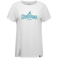 Atlanta Braves Levelwear Women's Blue Haven Influx Cornerstone T-Shirt White
