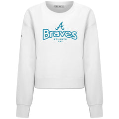 Atlanta Braves Levelwear Women's Judd Cornerstone Cropped Sweatshirt White