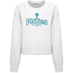 Philadelphia Phillies Levelwear Women's Judd Cornerstone Cropped Sweatshirt White