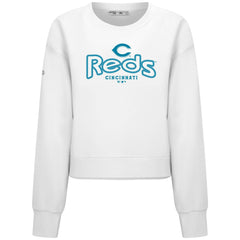 Cincinnati Reds Levelwear Women's Judd Cornerstone Cropped Sweatshirt White
