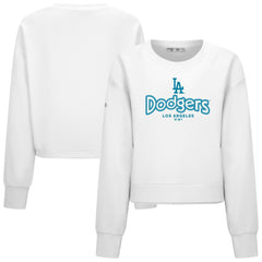 Los Angeles Dodgers Levelwear Women's Judd Cornerstone Cropped Sweatshirt White