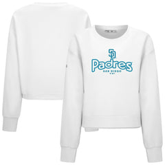 San Diego Padres Levelwear Women's Judd Cornerstone Cropped Sweatshirt White
