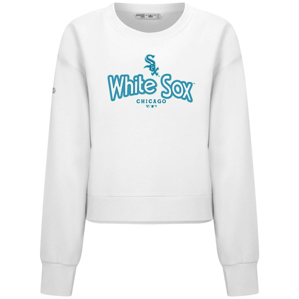 Chicago White Sox Levelwear Women's Judd Cornerstone Cropped Sweatshirt White