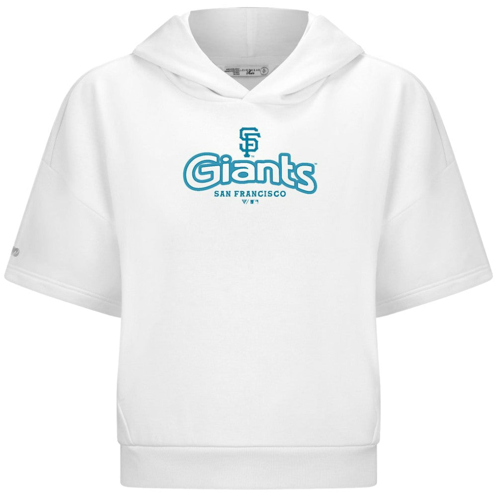 San Francisco Giants Levelwear Women's Amber Short Sleeve Cornerstone Hoodie White