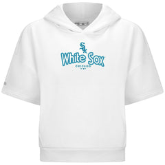 Chicago White Sox Levelwear Women's Amber Short Sleeve Cornerstone Hoodie White