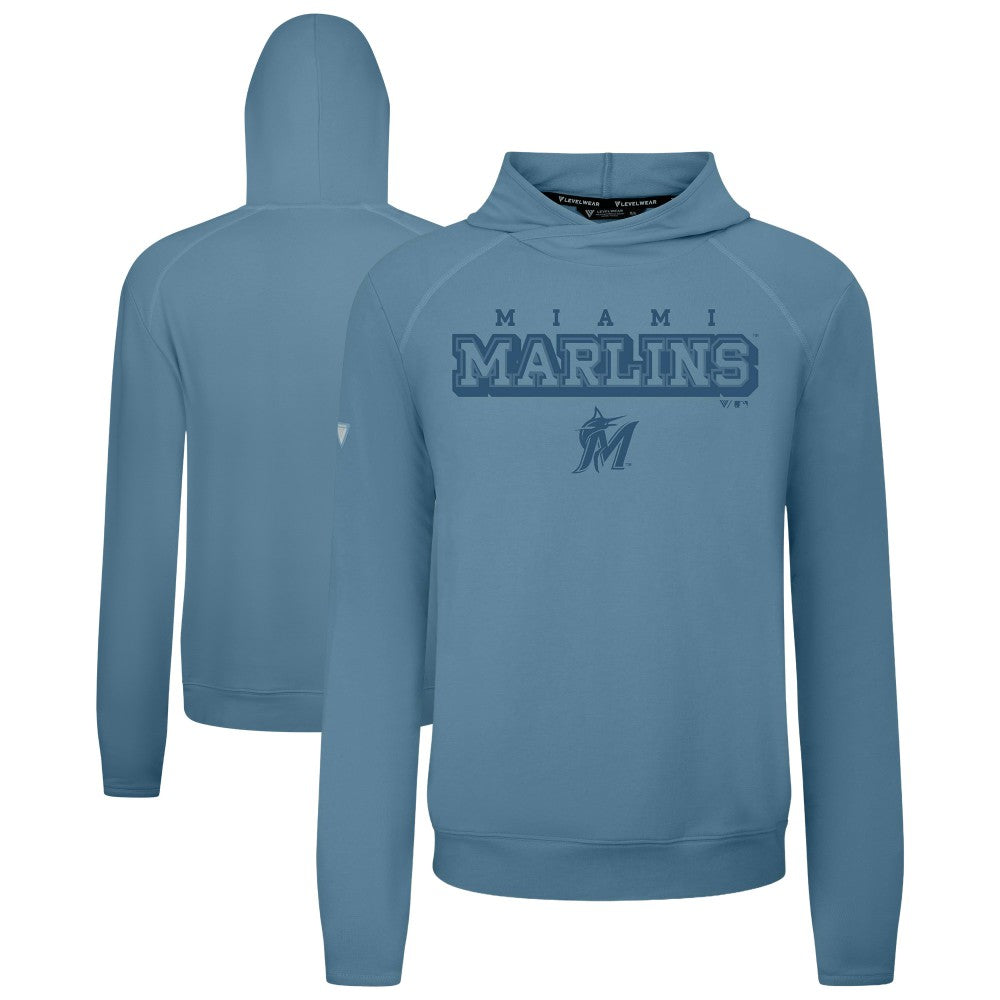 Miami Marlins Levelwear Mandate Tri-Blend Hoodie Blue