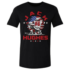 Jack Hughes US Men's Hockey 500 Level Flag T-Shirt Black