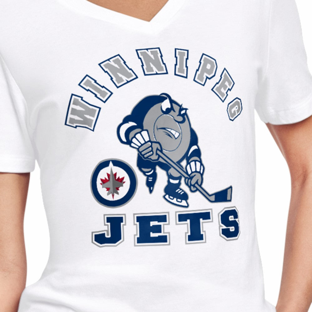 Winnipeg Jets Starter Women's Tough Puck T-Shirt White