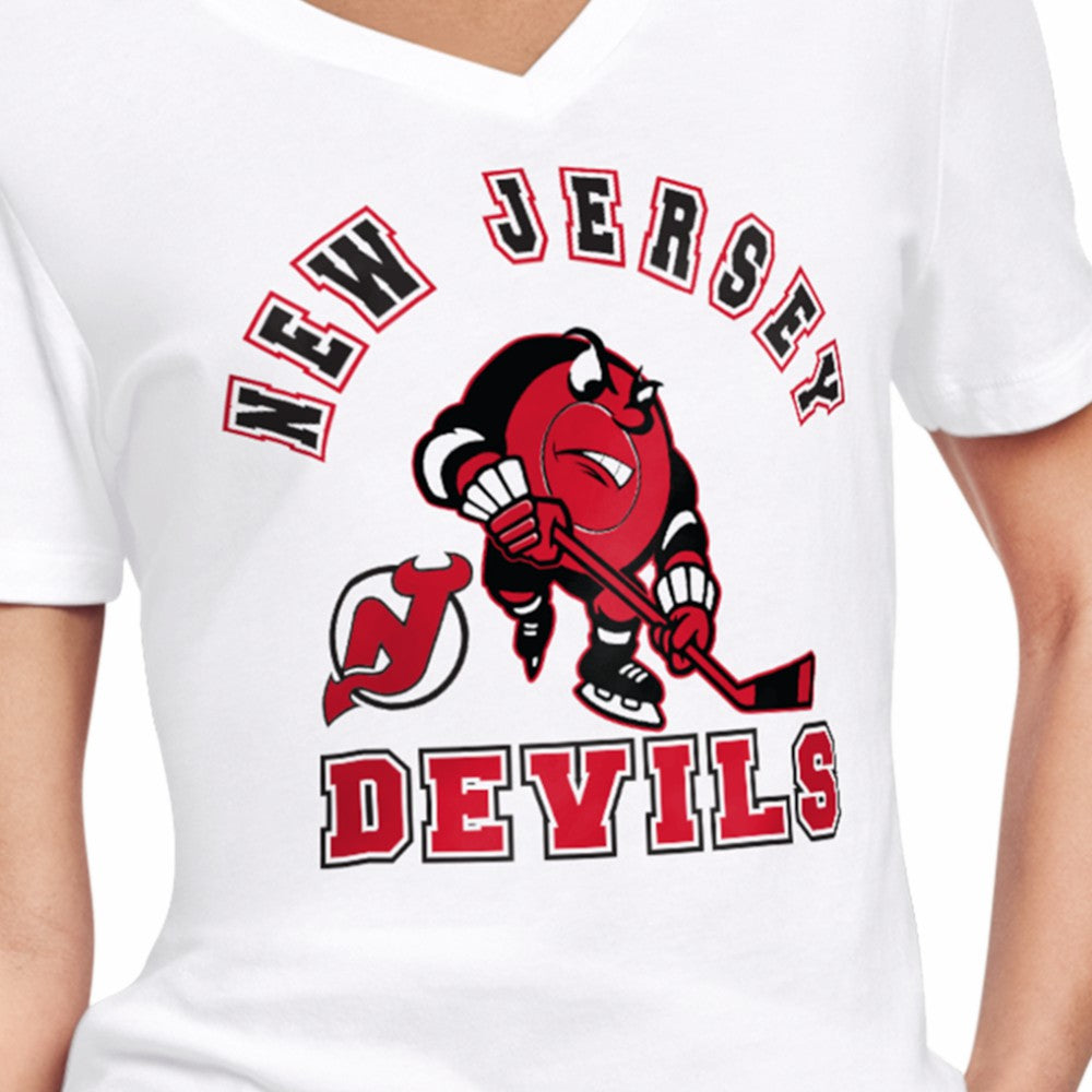 New Jersey Devils Starter Women's Tough Puck T-Shirt White