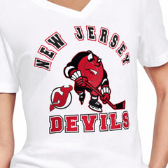 New Jersey Devils Starter Women's Tough Puck T-Shirt White
