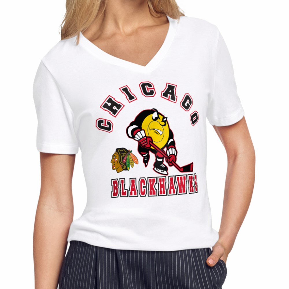 Chicago Blackhawks Starter Women's Tough Puck T-Shirt White