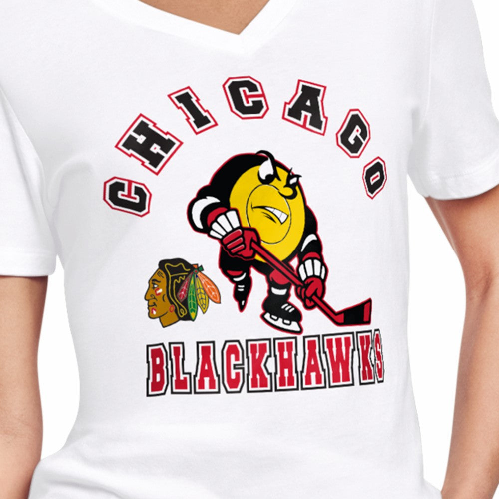 Chicago Blackhawks Starter Women's Tough Puck T-Shirt White