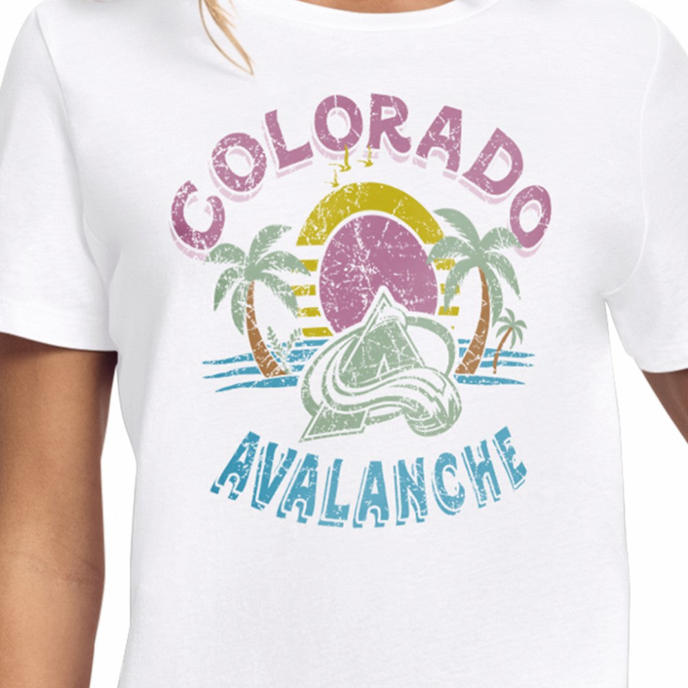 Colorado Avalanche Starter Women's Tonal Beach T-Shirt White