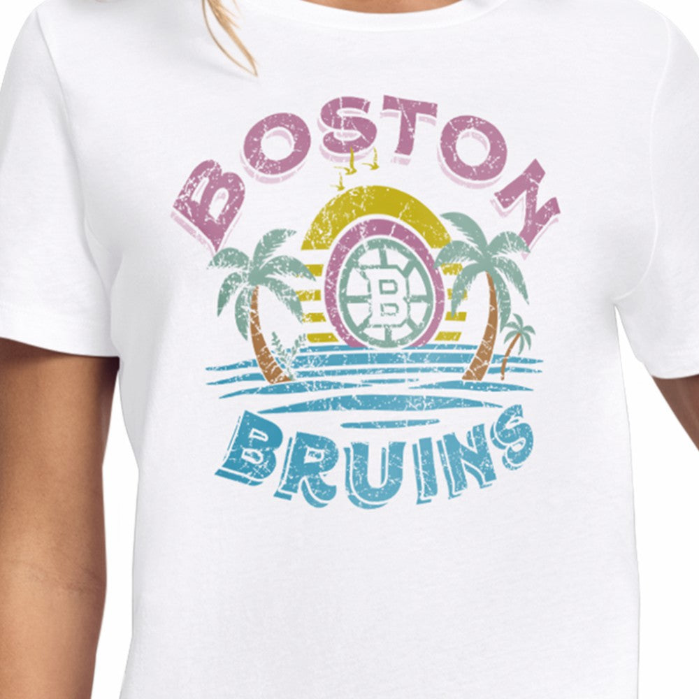 Boston Bruins Starter Women's Tonal Beach T-Shirt White