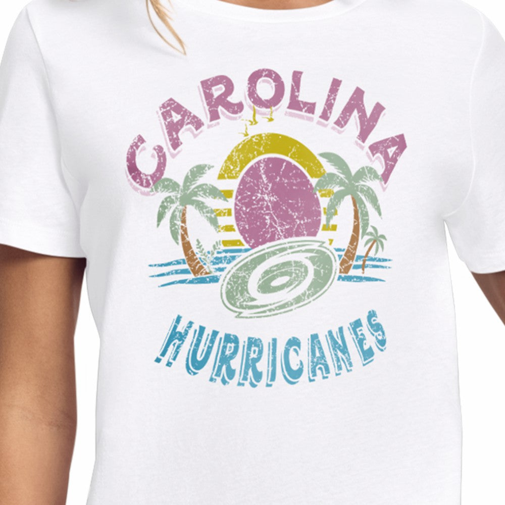 Carolina Hurricanes Starter Women's Tonal Beach T-Shirt White
