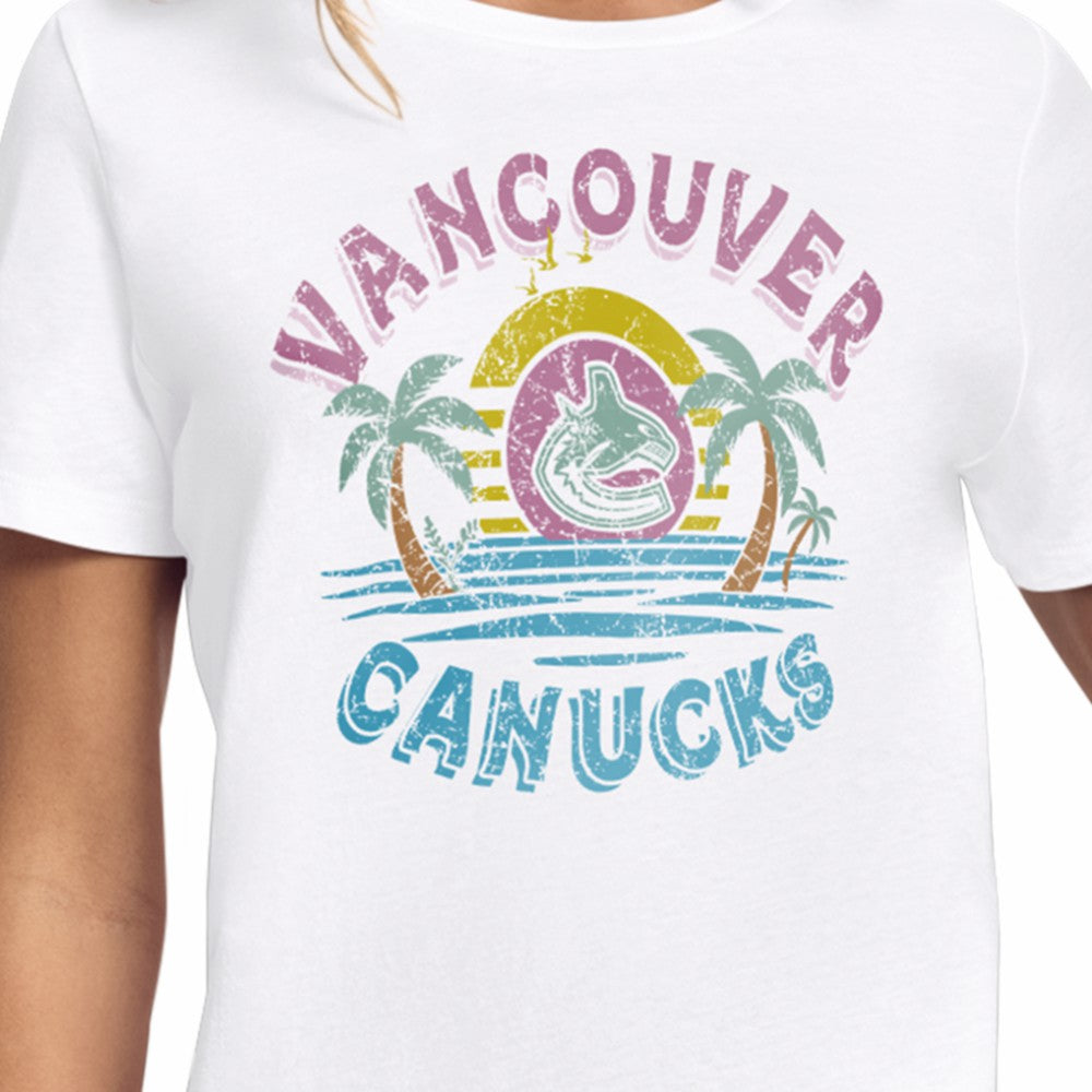 Vancouver Canucks Starter Women's Tonal Beach T-Shirt White
