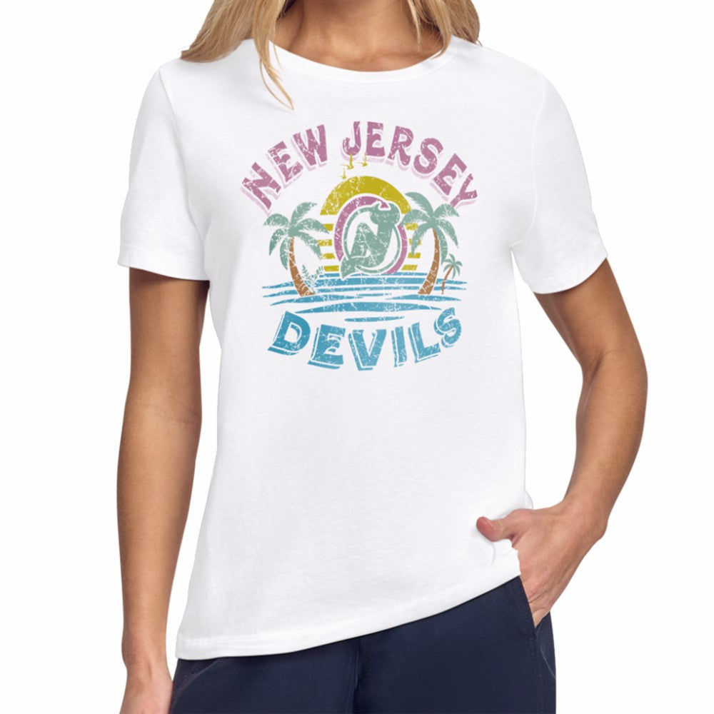 New Jersey Devils Starter Women's Tonal Beach T-Shirt White